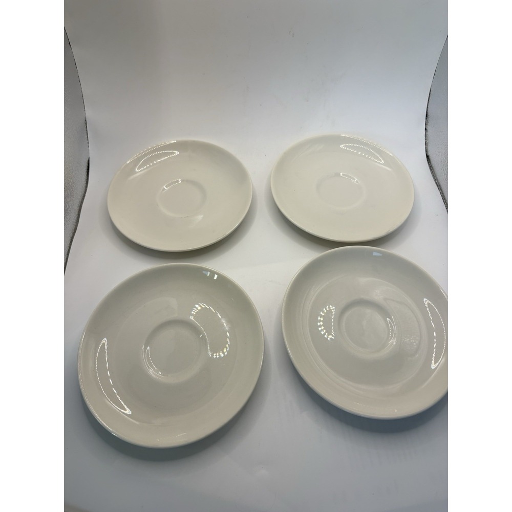 Russel Wright Iroquois Casual China White Saucer Set of 4 6" USA